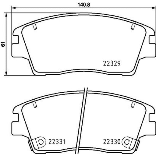 DON Front Brake Pad Set fits Hyundai Tucson 2015-2023 1.6 2.0