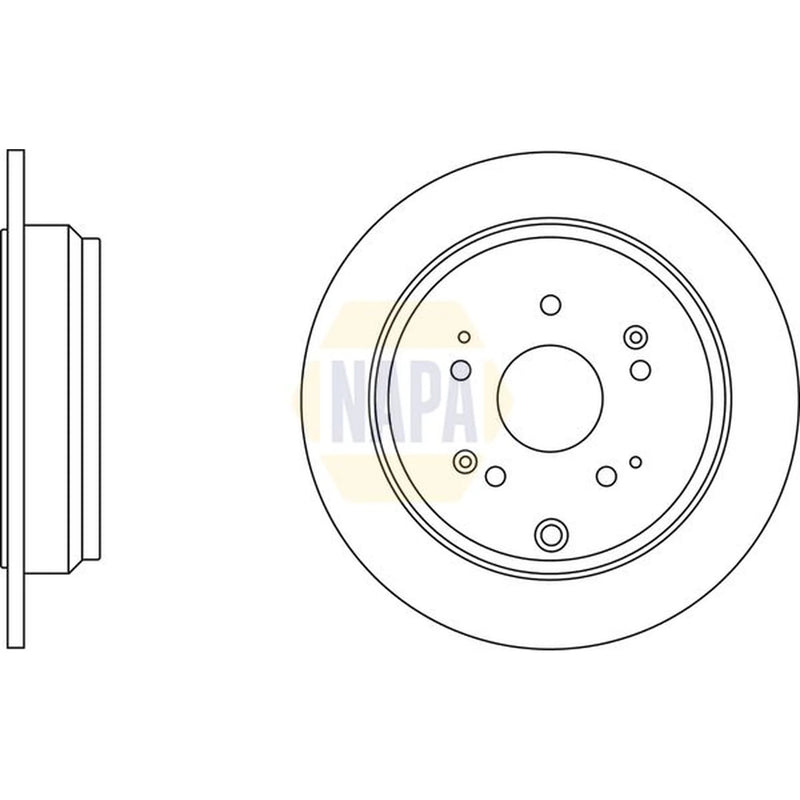 NAPA 2 x Solid Rear Brake Discs NBD5627-x2
