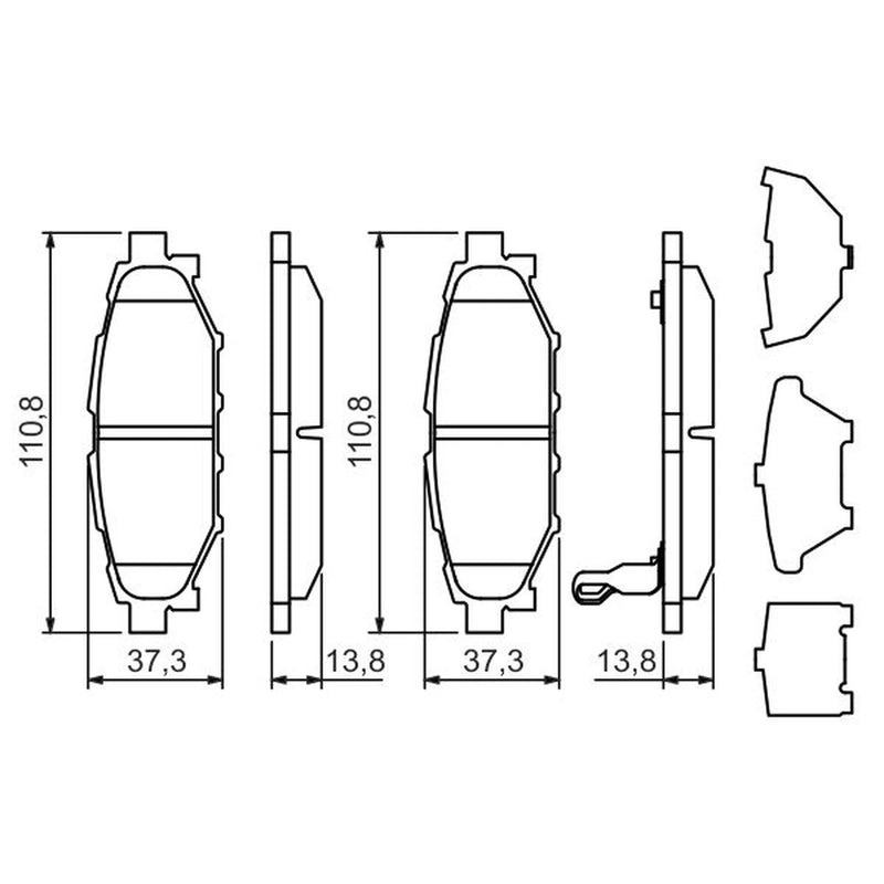 Bosch Front & Rear Pads fits Subaru Brz 2012 on 2.0