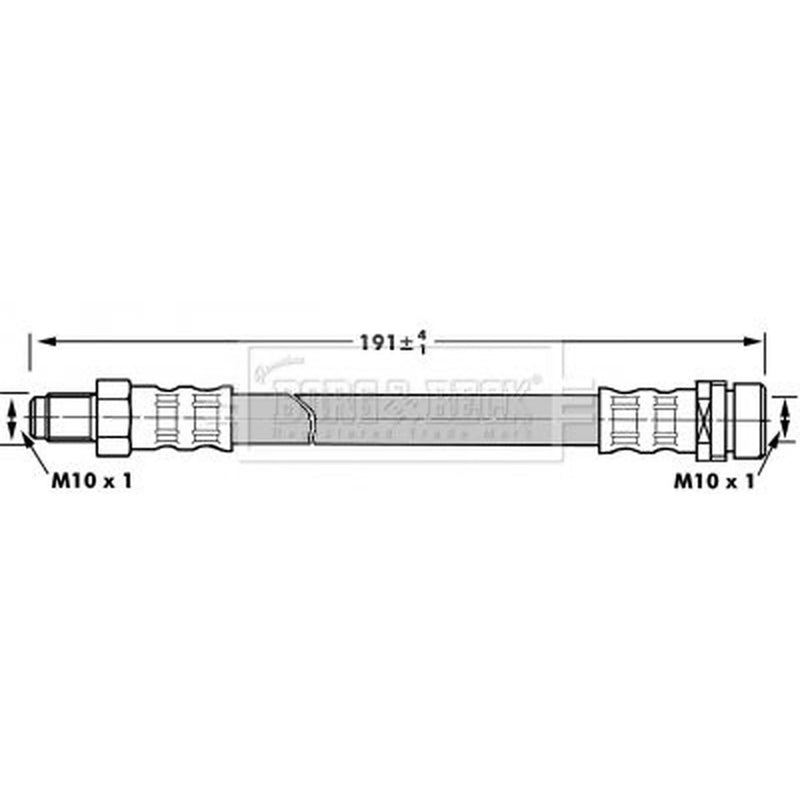 Borg & Beck Brake Hydraulic Hose Line outer BBH6979
