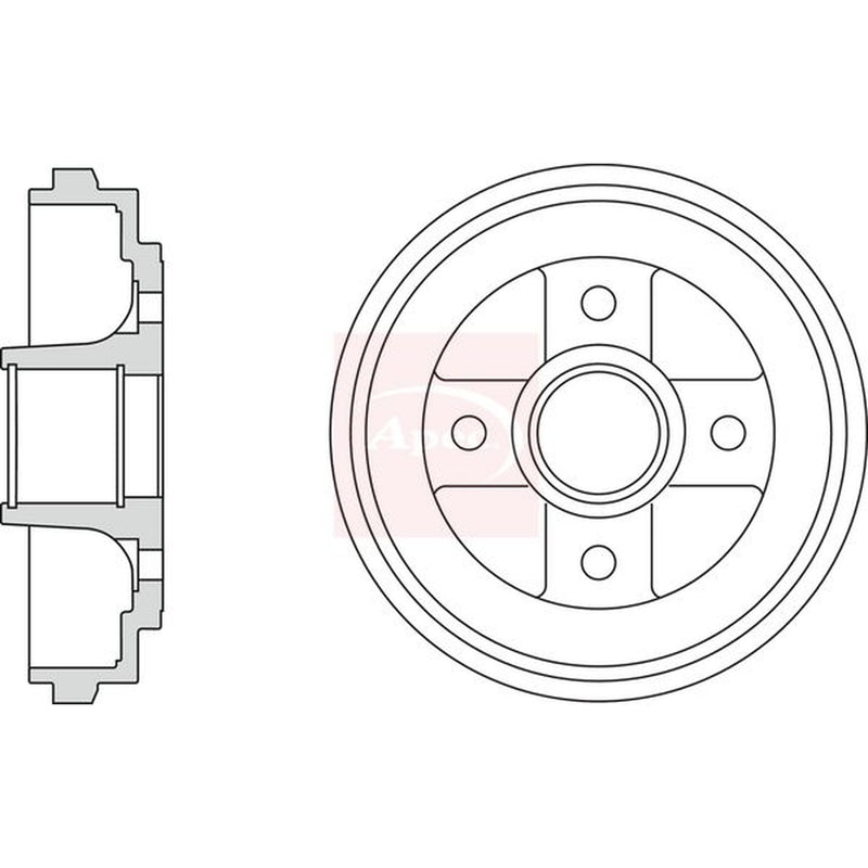 Apec Brake Drum Assembly Rear fits Nissan Pixo 2009 on 1.0