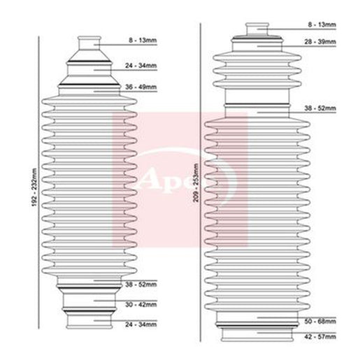 Apec Steering Bellow Kit Front fits Alfa Romeo 164 1987-1998 2.0