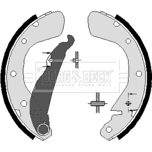 Borg & Beck Brake Shoe Set Axle Kit BBS6252