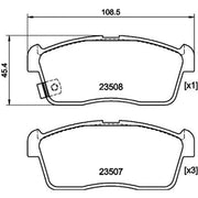 Mintex Front Brake Pad Set fits Nissan Pixo 2009 on 1.0