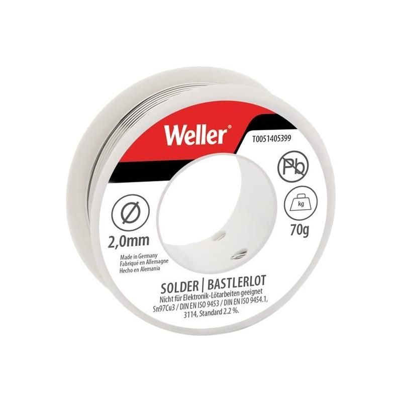 Weller Electronic Lead-Free Solder Sn97Cu3, 2mm 70g Weller - NN4 Online
