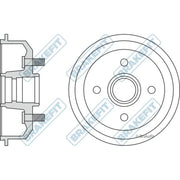 Apec Brake Drum Assembly Rear BDR9037