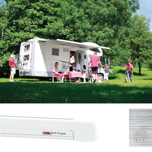 Fiamma F45 Eagle 450 Awning, Polar White Royal Grey Fiamma - Dynamic Drive