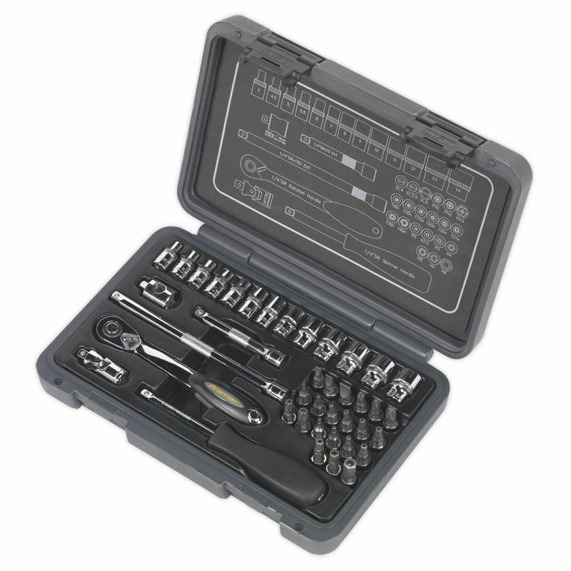 Sealey Socket Set 40pc 1/4"Sq Drive 6pt WallDrive Metric AK7949 Sealey - Dynamic Drive