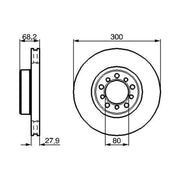 Bosch 2 x Vented Brake Discs fits Mercedes-Benz S-Class 1985-1991