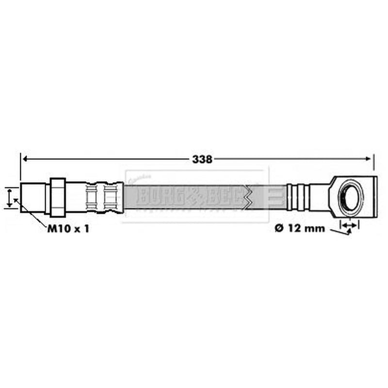 Borg & Beck Brake Hydraulic Hose Line Rear Right BBH7125