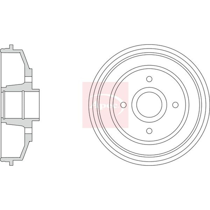 Apec Brake Drum Assembly Rear fits Renault Clio IV 2012-2021 0.9 1.2 1.5