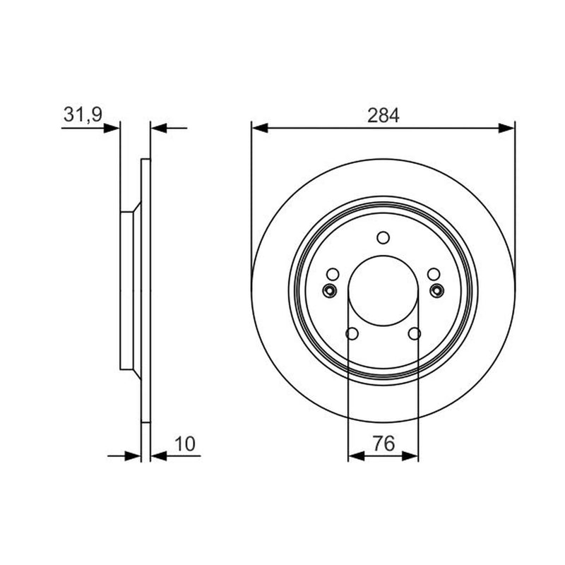 Bosch Front Vented & Rear Vented Brake Discs & Pads fits Kia Soul II 2014-2018