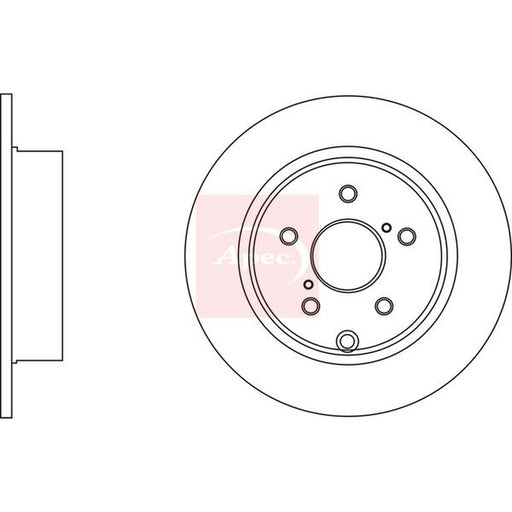 Apec 2 x Solid Brake Discs fits Toyota Verso 2009-2018 1.6 1.8 2.0 2.2