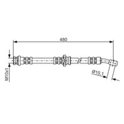 Bosch Brake Hydraulic Hose Line Front fits Suzuki Swift 1989-2005 1.0 1.3 1.6