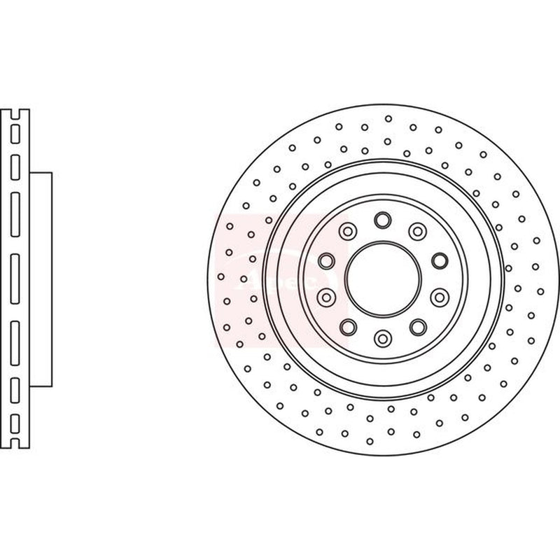 Apec 2 x Perforated/Vented Brake Discs fits Jaguar Xk 8 1998-2006 4.0 4.2