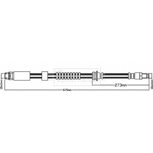 Borg & Beck Brake Hydraulic Hose Line Front Right BBH8162