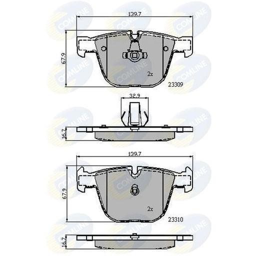 Comline 4 x Rear Brake Pad Set fits Bentley Arnage 1999-2003 6.7