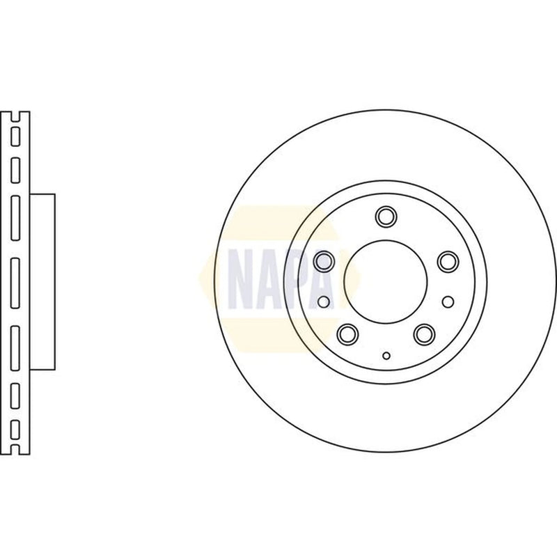 NAPA 2 x Vented Brake Discs fits Mazda 6 2007-2013 1.8 2.0 2.2 2.5