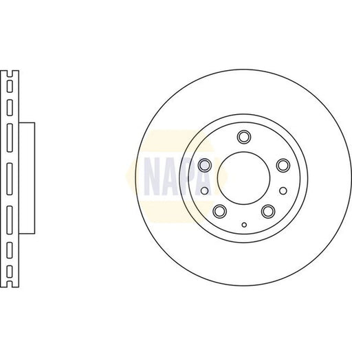 NAPA 2 x Vented Brake Discs fits Mazda 6 2007-2013 1.8 2.0 2.2 2.5