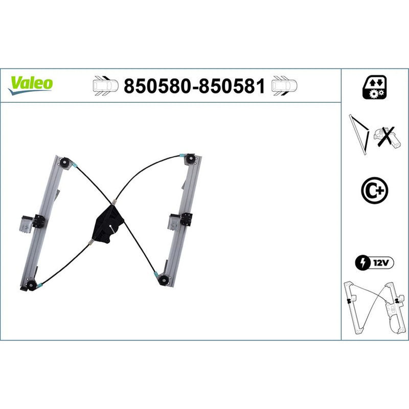Valeo Electric Window Regulator Lifter Right Front 850581