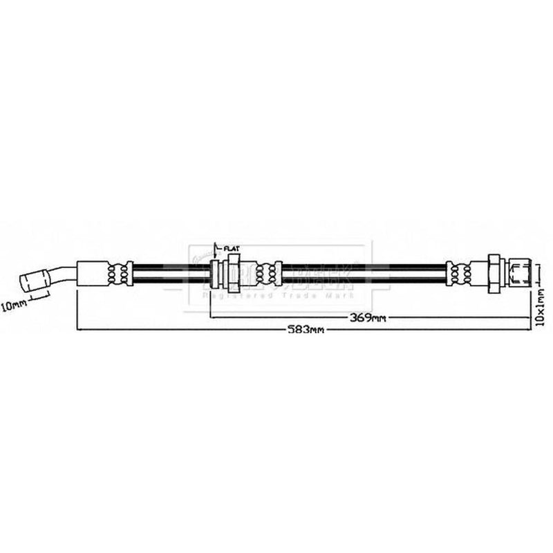 Borg & Beck Brake Hydraulic Hose Line Front Right BBH8069