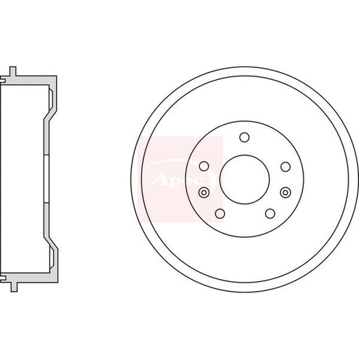 Apec Brake Drum Assembly Rear fits Land Rover Freelander I 1998-2006 1.8 2.0 2.5