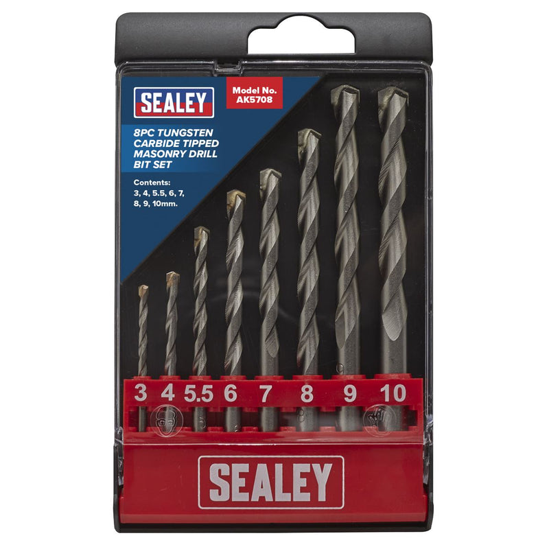 Sealey Tungsten Carbide Tipped Masonry Drill Bit Set 8pc AK5708 Sealey - Dynamic Drive