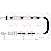 Apec Handbrake Cable Left Rear fits Fiat Bravo II 2007-2014 1.4 1.6 1.9 2.0