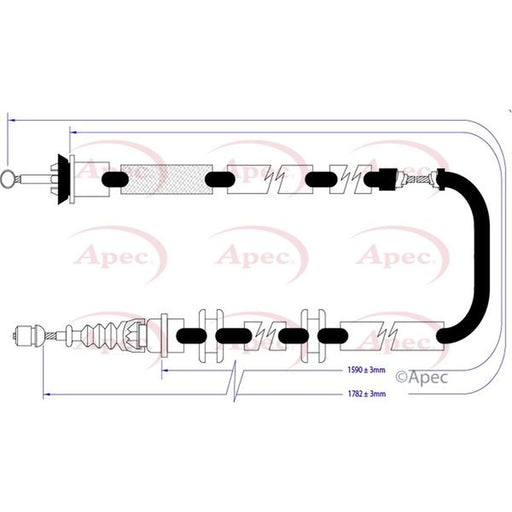 Apec Handbrake Cable Left Rear CAB1272