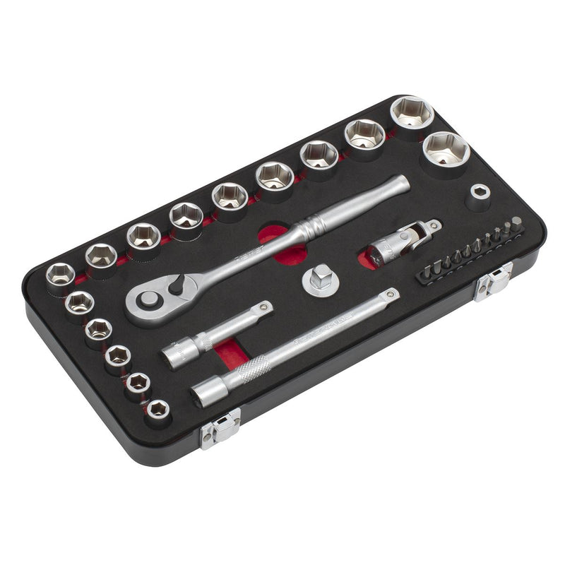 Sealey Premier Platinum Premier Platinum Socket Set 3/8"Sq Drive 31pc AK7921 Sealey Premier Platinum - Dynamic Drive