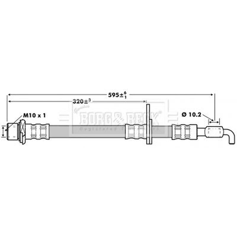 Borg & Beck Brake Hydraulic Hose Line Front Right BBH7237
