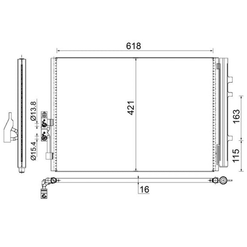 Mahle Air Conditioning Condenser fits BMW X3 2011-2012