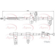 Apec Handbrake Cable Right Rear fits Kia Picanto I 2004-2011 1.0 1.1