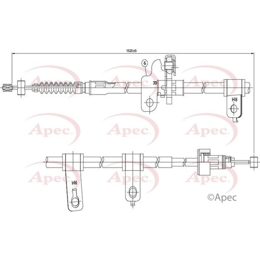 Apec Handbrake Cable Right Rear CAB1086