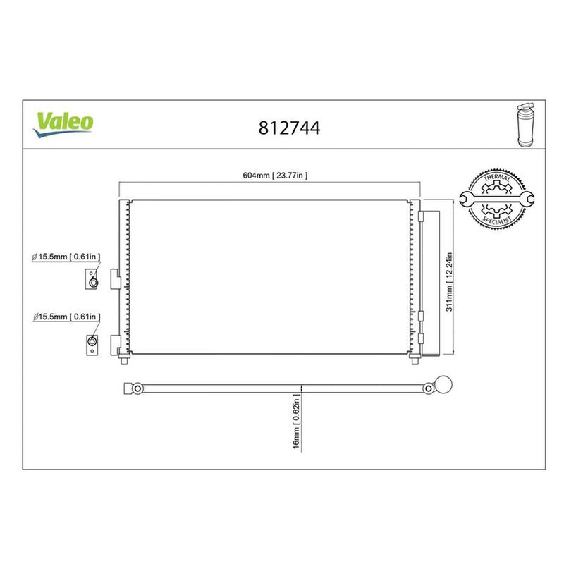 Valeo Air Conditioning Condenser 812744
