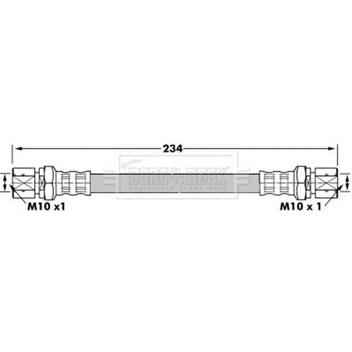 Borg & Beck Brake Hydraulic Hose Line Rear Right BBH7290