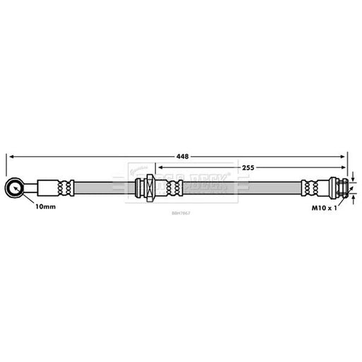 Borg & Beck Brake Hydraulic Hose Line Front Right BBH7867