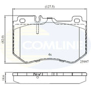 Comline Front & Rear Brake Discs & Pads fits Mercedes-Benz C-Class 2014-2021