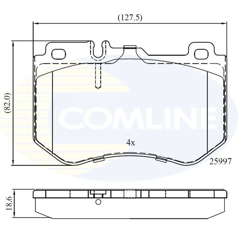 Comline 4 x Front Brake Pad Set fits Mercedes-Benz C-Class 2013-2023
