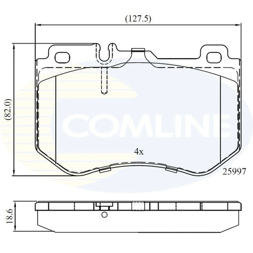 Comline 4 x Front Brake Pad Set fits Mercedes-Benz C-Class 2013-2023