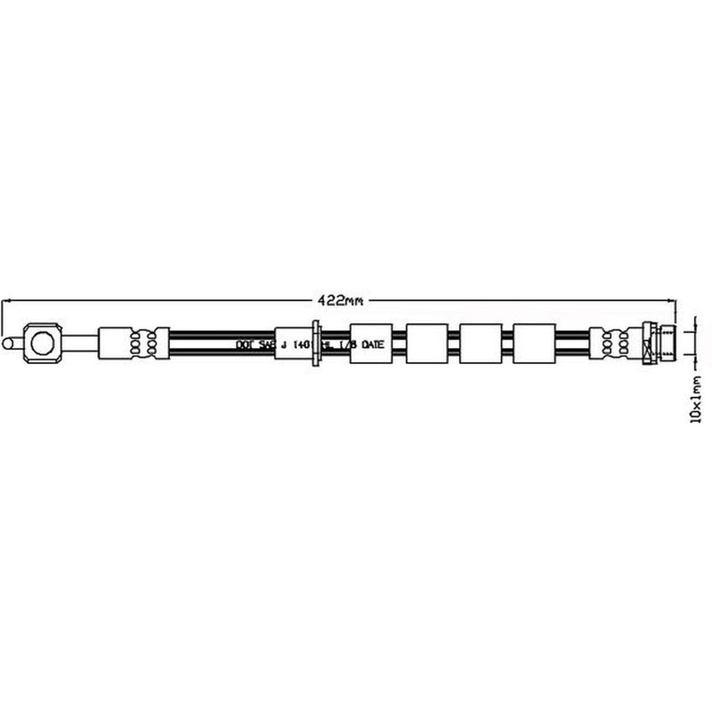 Juratek Brake Hydraulic Hose Line Front Right fits Ford B-Max 2012-2017