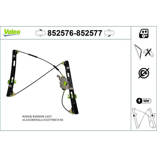 Valeo Electric Window Regulator Lifter Left Front 852576