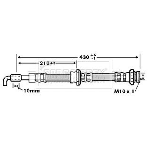 Borg & Beck Brake Hydraulic Hose Line Front Right BBH6756