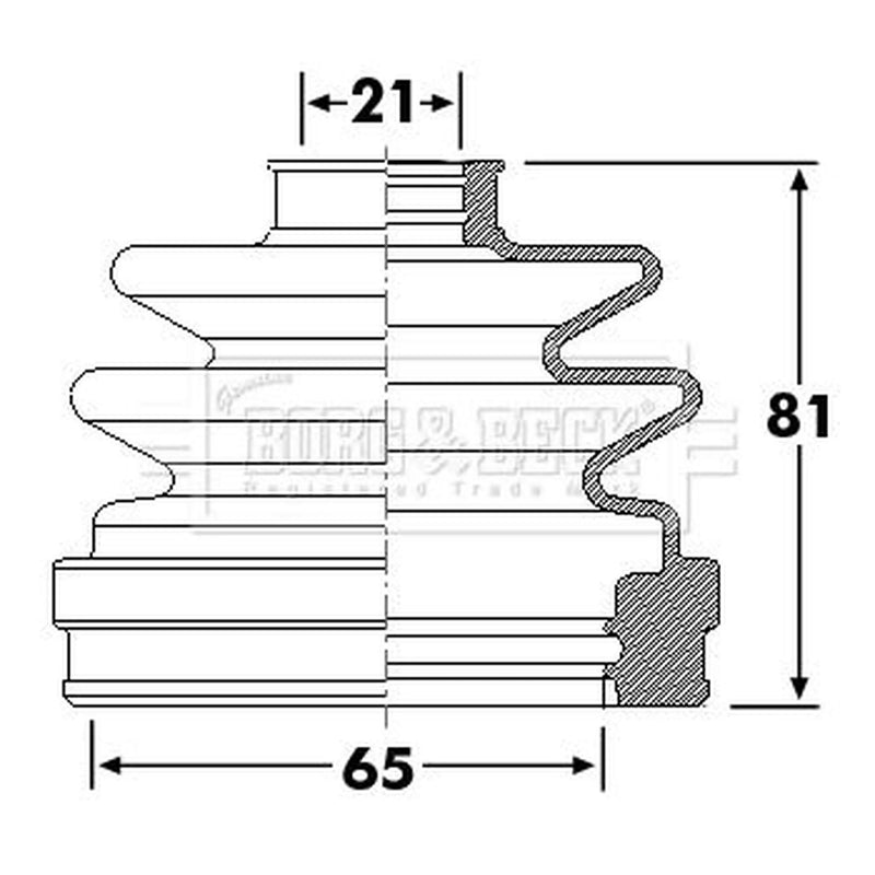 Borg & Beck Drive Shaft Bellow Kit transmission sided BCB6299