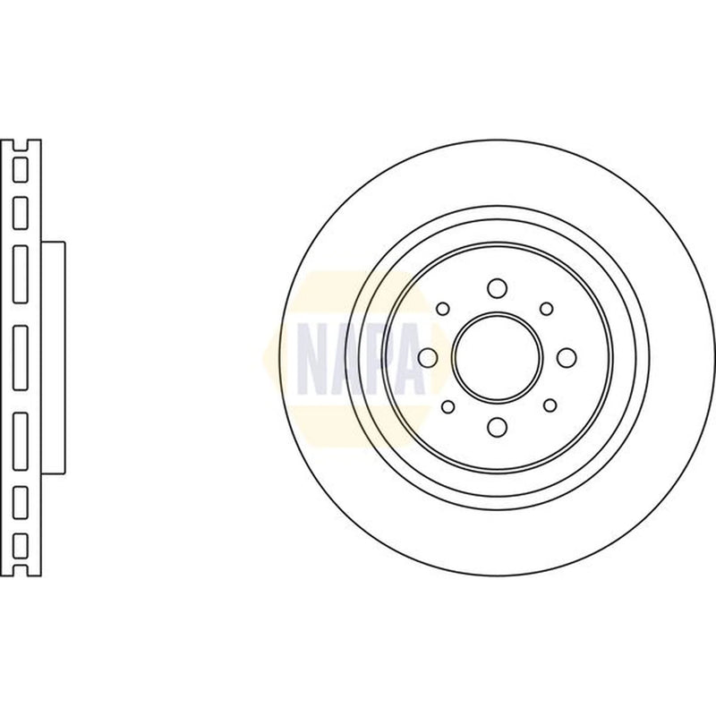 NAPA 2 x Vented Brake Discs fits Alfa Romeo Mito 2008-2018 1.4