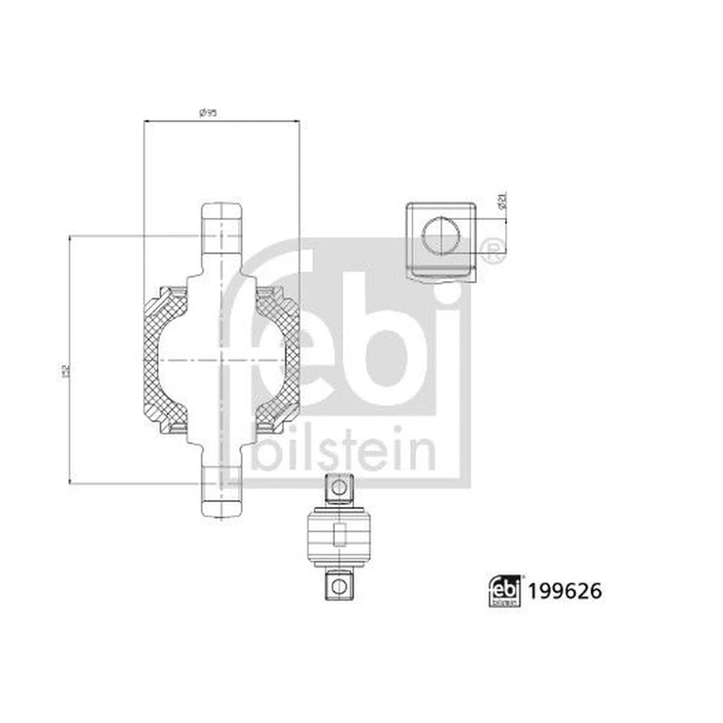 Febi Guide Strut Repair Kit 95mm OD Thick Rear 199626