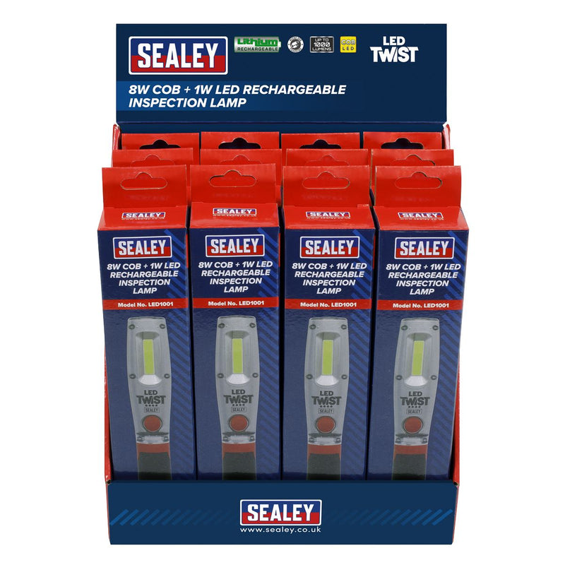 Sealey Rechargeable Inspection Light 8W LED Display Box of 12 LED1001DB Sealey - Dynamic Drive
