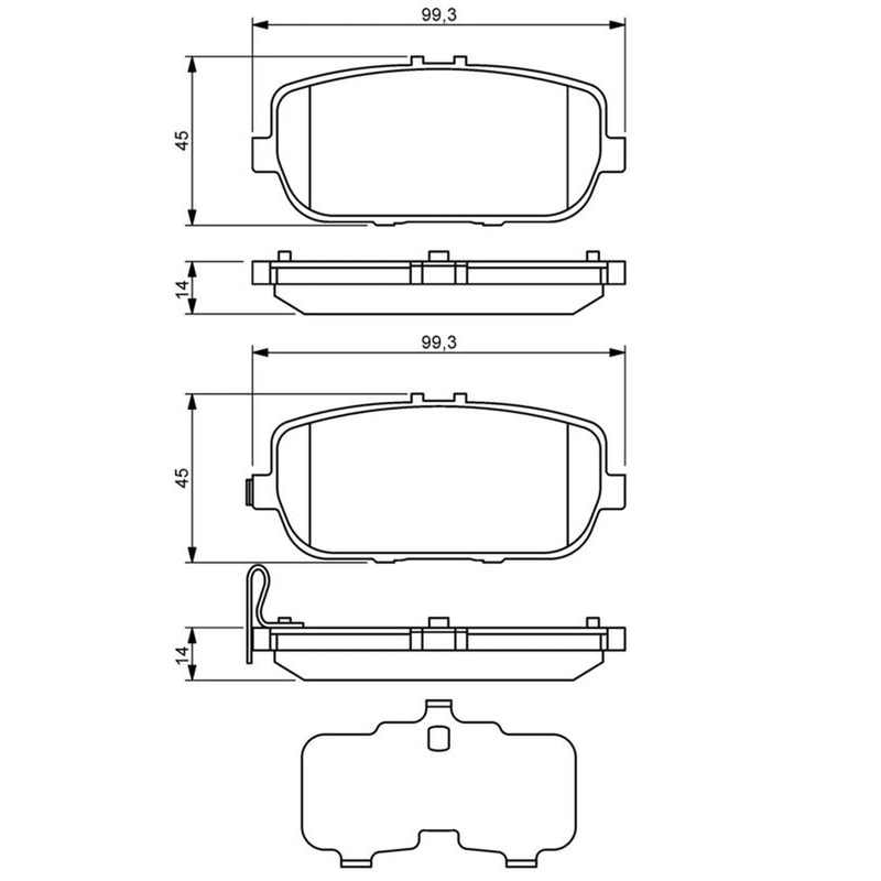 Bosch Front & Rear Pads fits Mazda MX-5 2005-2016 1.8 2.0
