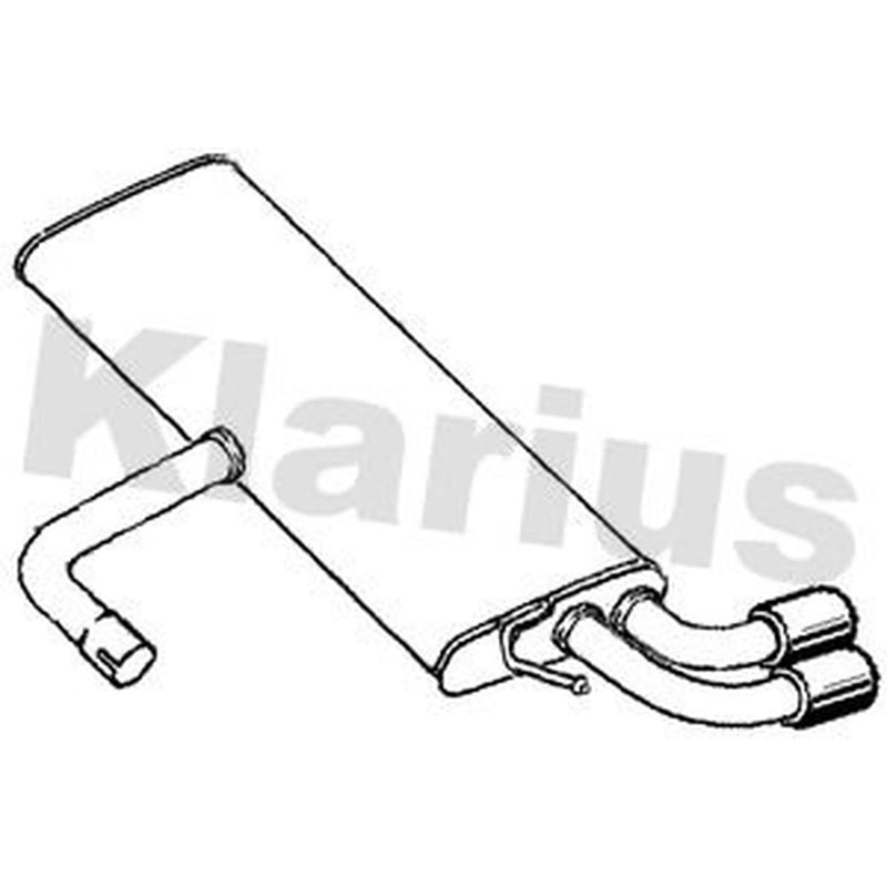 Klarius Box With Tail Pipe Rear fits Seat Leon 2014-2020 1.4