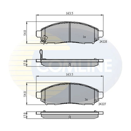 Comline 4 x Front Brake Pad Set fits Nissan Navara NP300 2005-2007 2.5